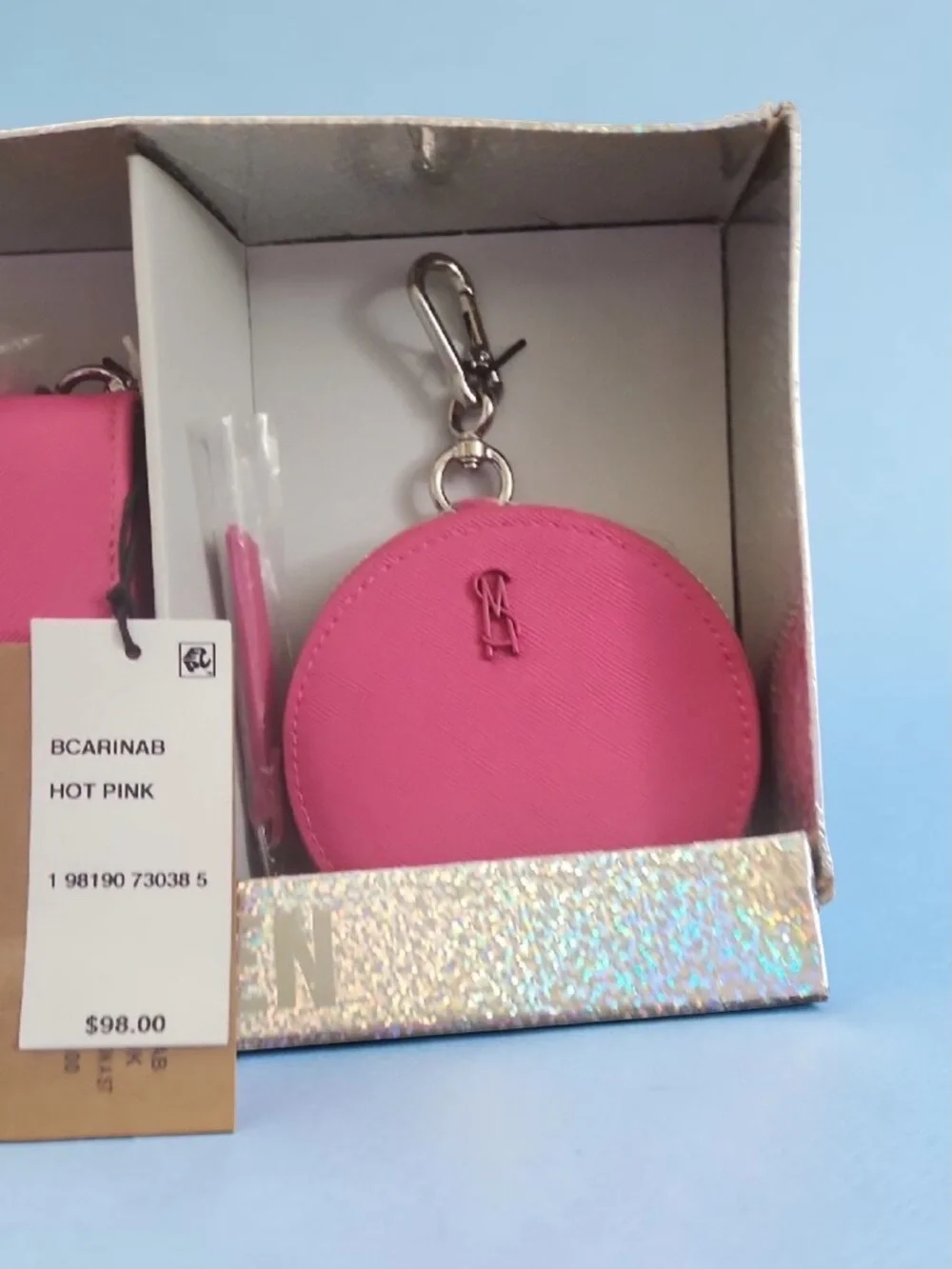 Steve Madden Hot Pink Crossbody W/ Shoulder Chain Wallet with Coin Pouch